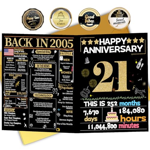 21st Anniversary Card for Couples | Joycard 2005 Keepsake