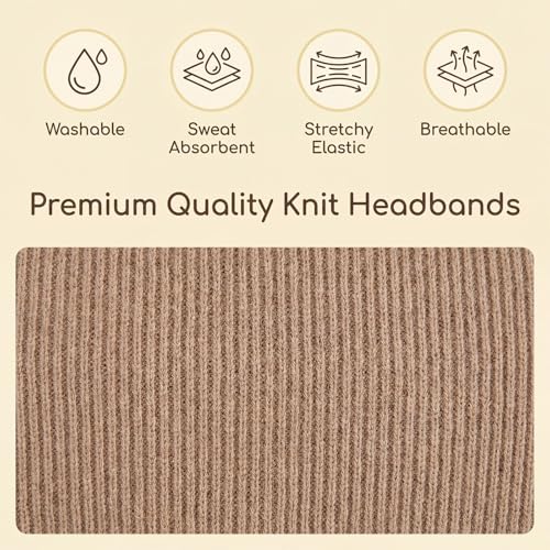6 PCS Wide Headbands for Women - Non-Slip Boho Elastic Hair Bands