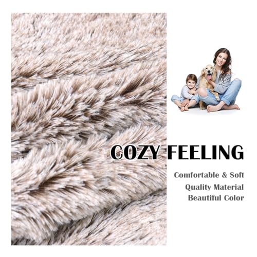48 Inch Brown Faux Fur Christmas Tree Skirt - Plush Holiday Decor