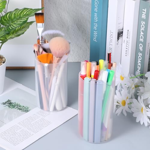 Retractable Makeup Brush Organizer with Adjustable Height - Clear Plastic Storage Case for Travel & Home