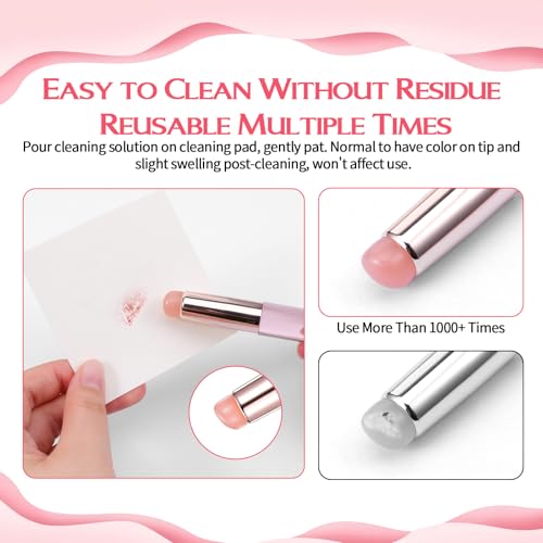 ElevateTech Silicone Ombre Nail Brush 4-Piece Chrome Powder Applicator Set