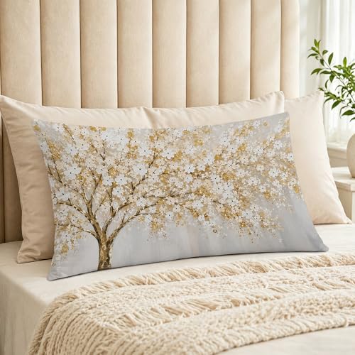 Floral Pillow-d Cherry Blossom Tree of Life Pillow Cover 12x20 Flannelette