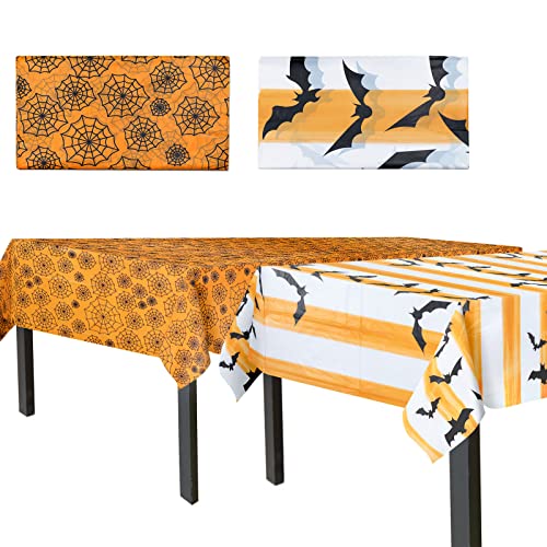 MATICAN Halloween Tablecloths - 2-Pack Plastic Covers, 54x108"
