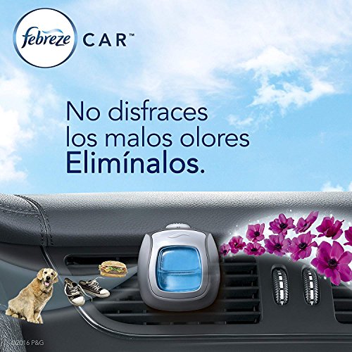 Febreze Car Air Freshener Clips - Linen Scent, 0.33 Fl Oz (Pack of 5)