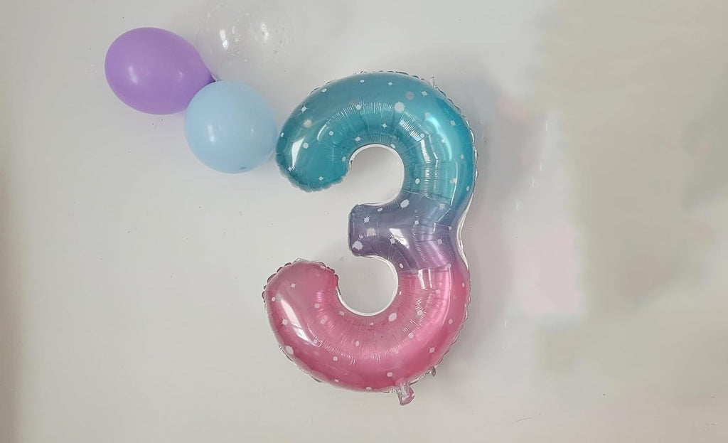 Skiennix 40-Inch Number 6 Balloon - Vibrant Pink, Purple & Blue Birthday Decorations for Boys & Girls