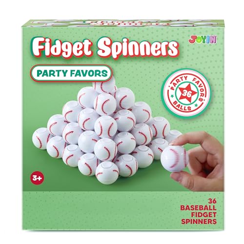 JOYIN 72-Pack Baseball Fidget Spinners, 1.3-Inch Sensory Stress Relief Toys