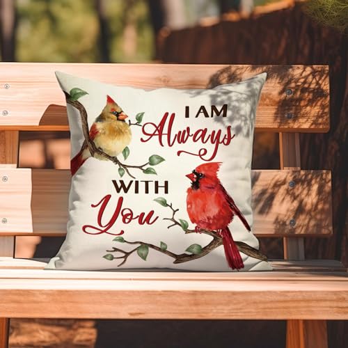Cardinal Memorial Throw Pillow Cover, 18x18 Cotton Linen Cushion Case