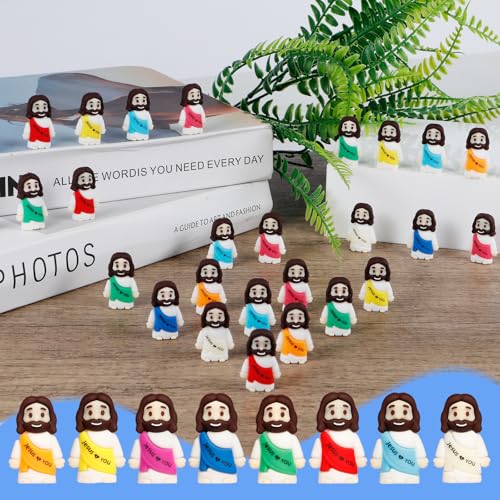 30pcs Mini Jesus Figures, Tiny Religious Figurines for Easter Eggs