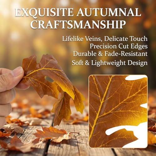 40PCS Artificial Fall Maple Leaves - Vibrant Thanksgiving Decor