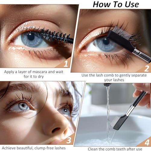 Zoolinn 2 Pcs Metal Eyelash Separator Brush and Grooming Tool