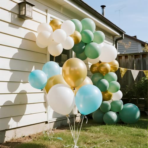 Pricl Blue and Green Balloon Garland Kit 65 Pcs Confetti Balloons