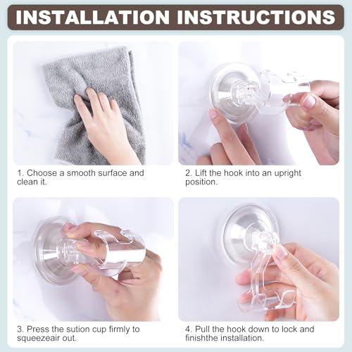 VIS'V Suction Cup Razor Holder - Clear, Set of 2, Removable Design