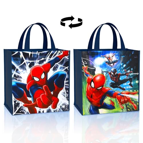 Marvel Spiderman Reusable Tote Bag - Large Double Sided Grocery Bag