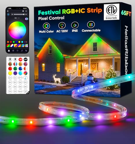 LED Strip Lights RGB+IC with Warm & Cool White, 65ft/20m
