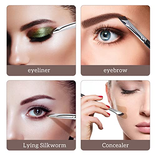 Etercycle 3 Pcs Angled Eyeliner Brushes Ultra Thin Synthetic Bristles