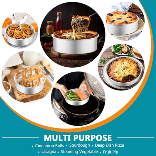 P&P CHEF 5 Inch Stainless Steel Cake Pan Set of 2 - Non-Toxic, Easy Clean & Leak-Proof