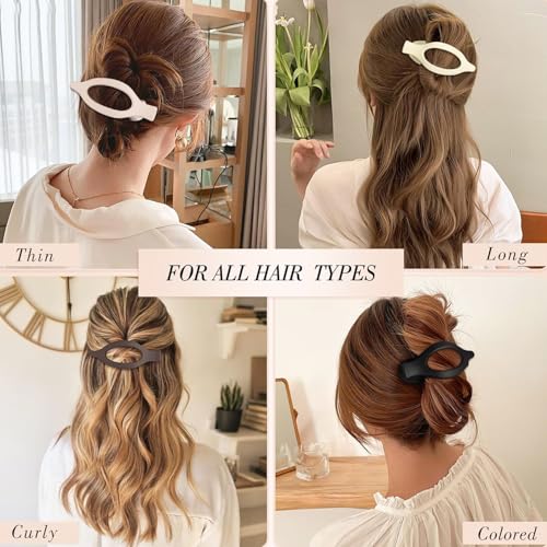 HXOGD Large Flat Matte Hair Claw Clip 4.1 Inch Coffee