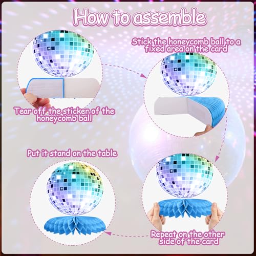 9PCS Disco Ball Honeycomb Centerpieces for 70s Themed Party Decor