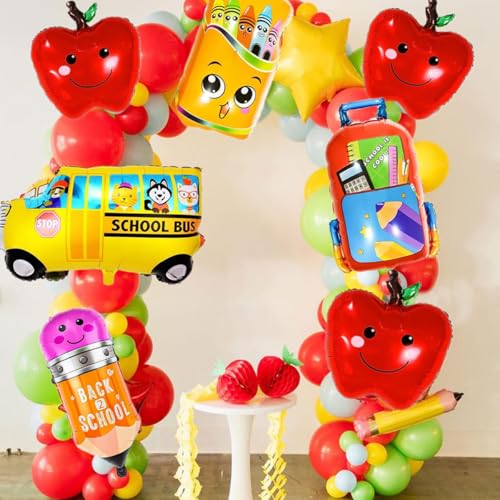 Back to School Balloon Set - School Bus, Crayon, Pencil & Welcome Decorations