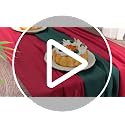 Christmas Chiffon Table Runners - Burgundy and Green, 6 Pieces