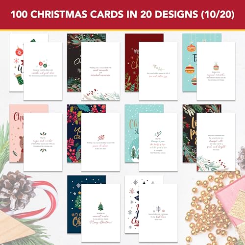 Bulk Christmas Cards with Envelopes & Sticker Seals - Festive 4x6in Holiday Greeting Cards