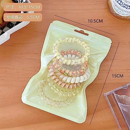 Waterproof Spiral Hair Ties 6-Piece Multicolour Resin Phone Cord Ponytail Holders