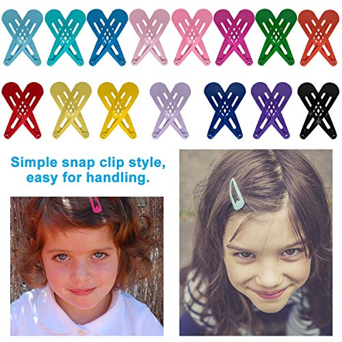 BetyBedy 60 Pcs 2 Inch Non-Slip Metal Hair Barrettes Assorted Colors