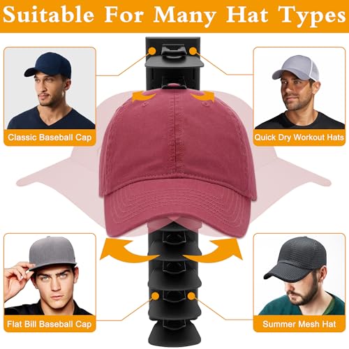 Cerpourt Black Wall Hat Rack Organizer Holds 20 Baseball Caps & Hats
