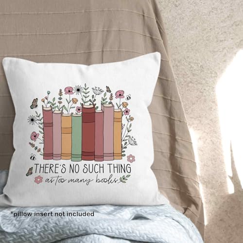 MONALET Reading Nook Floral Throw Pillow Cover, 18x18 Soft Flannelette Reading-a