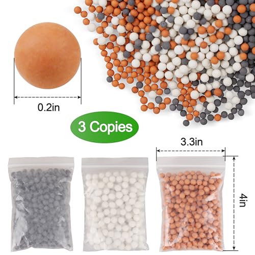 Replacement Shower Head Filter Beads - 6 Packs of Anionic Mineral Balls