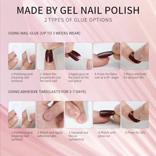 Pink Cat Eye Press On Nails Long Coffin Soft Gel False Nails Kit