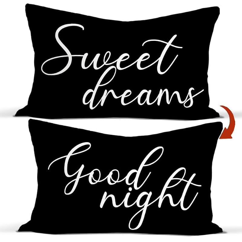 Rusenbao Black Flannel Throw Pillow Covers - 20x12 Inches