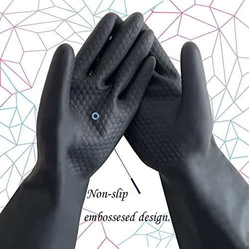 M-Black Heavy Duty Latex Cleaning Gloves for Kitchen & Household