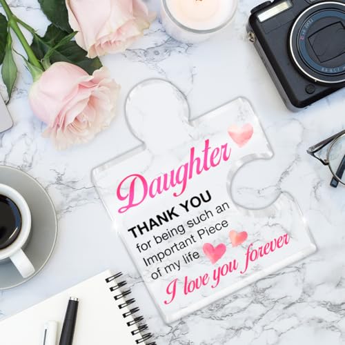 Acrylic Puzzle Piece Desk Sign - Daughter Birthday and Graduation Gift