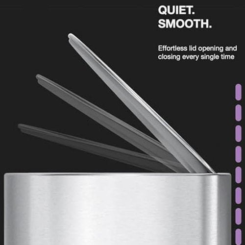 simplehuman 6L semi-Round Step can, Brushed Stainless Steel