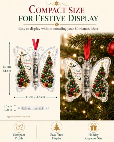 Christmas Cash Gift Holder Butterfly Money Ornament - Snowman Variation