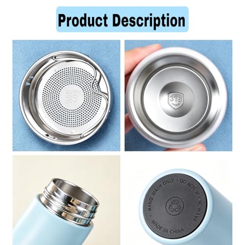 OZXUJCV 11oz Small Insulated Coffee Tumbler - Leakproof Stainless Steel Flask, Beige