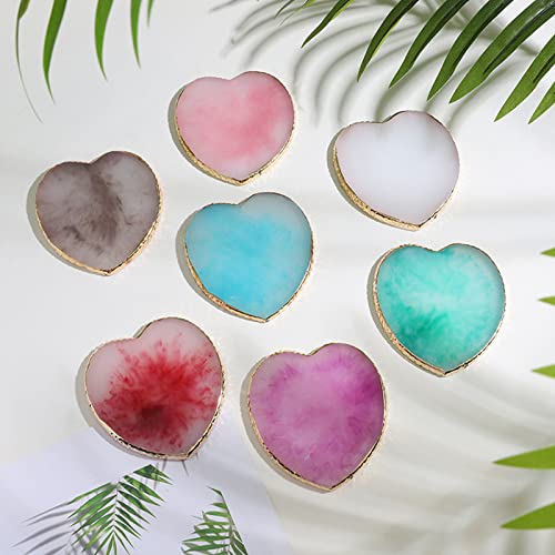 Resin Nail Art Palette and Polish Mixing Plate with Gold Edge