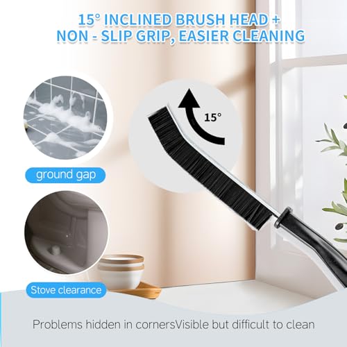 3-Pack Crevice Cleaning Brush Set - Non-Slip Grip, All-Surface Safe
