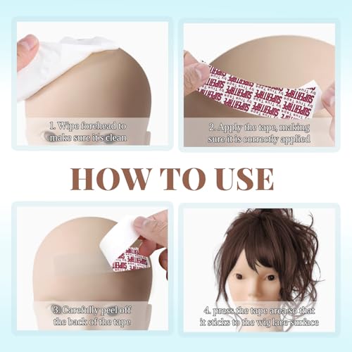 BOROLA Clear Wig Tape - 10-Pack Sweat-Proof Invisible PU Adhesive Strips