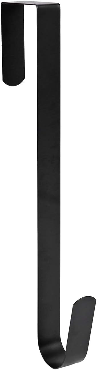 Sattiyrch 12" Wreath Hanger - Durable Steel Over The Door Hook for Front Door | Black Finish