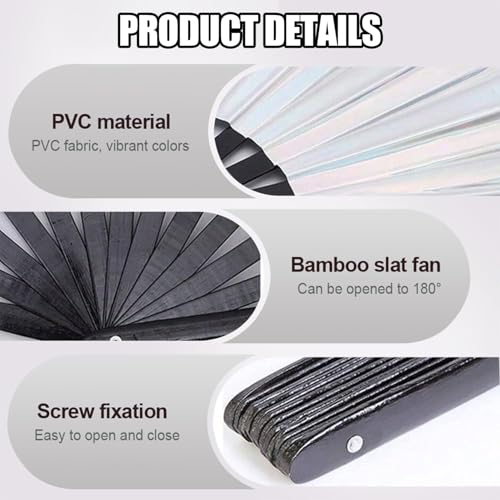 Boots on the Ground Holographic Folding Hand Fan for Dance