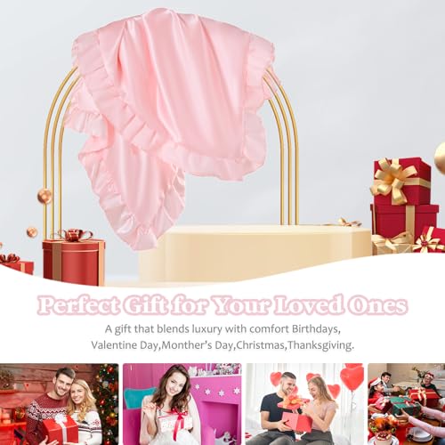 Pink Ruffle Satin Pillowcase Set of 2 | 20x26 inches