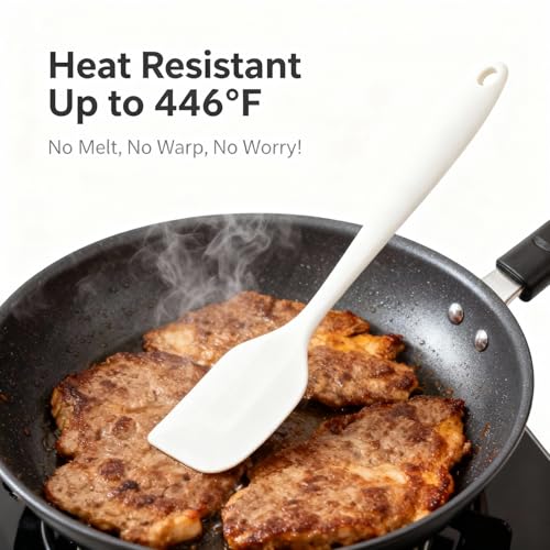 Heat Resistant Silicone Spatula for Baking & Cooking - Non-Scratch Tool