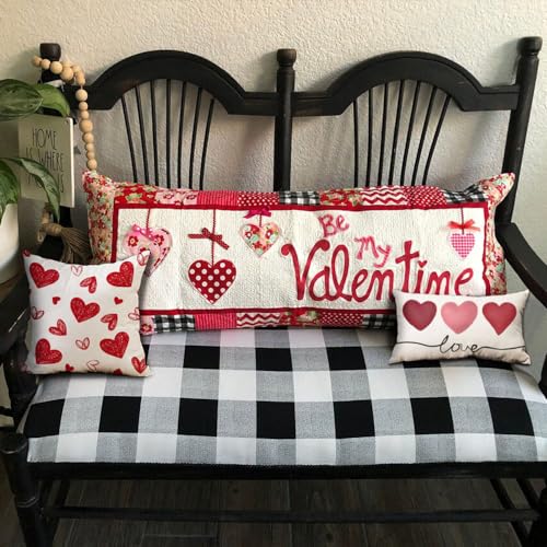 Valentine's Day Pillow Cover 12x20 Pink Heart Design - DFXSZ