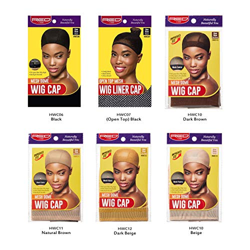 Red by Kiss Wig Cap Natural Brown Stocking One Size Breathable