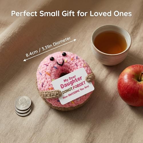 Crochet Donut Plushie - Daughter Edition, Soft Mini Stuffed Toy