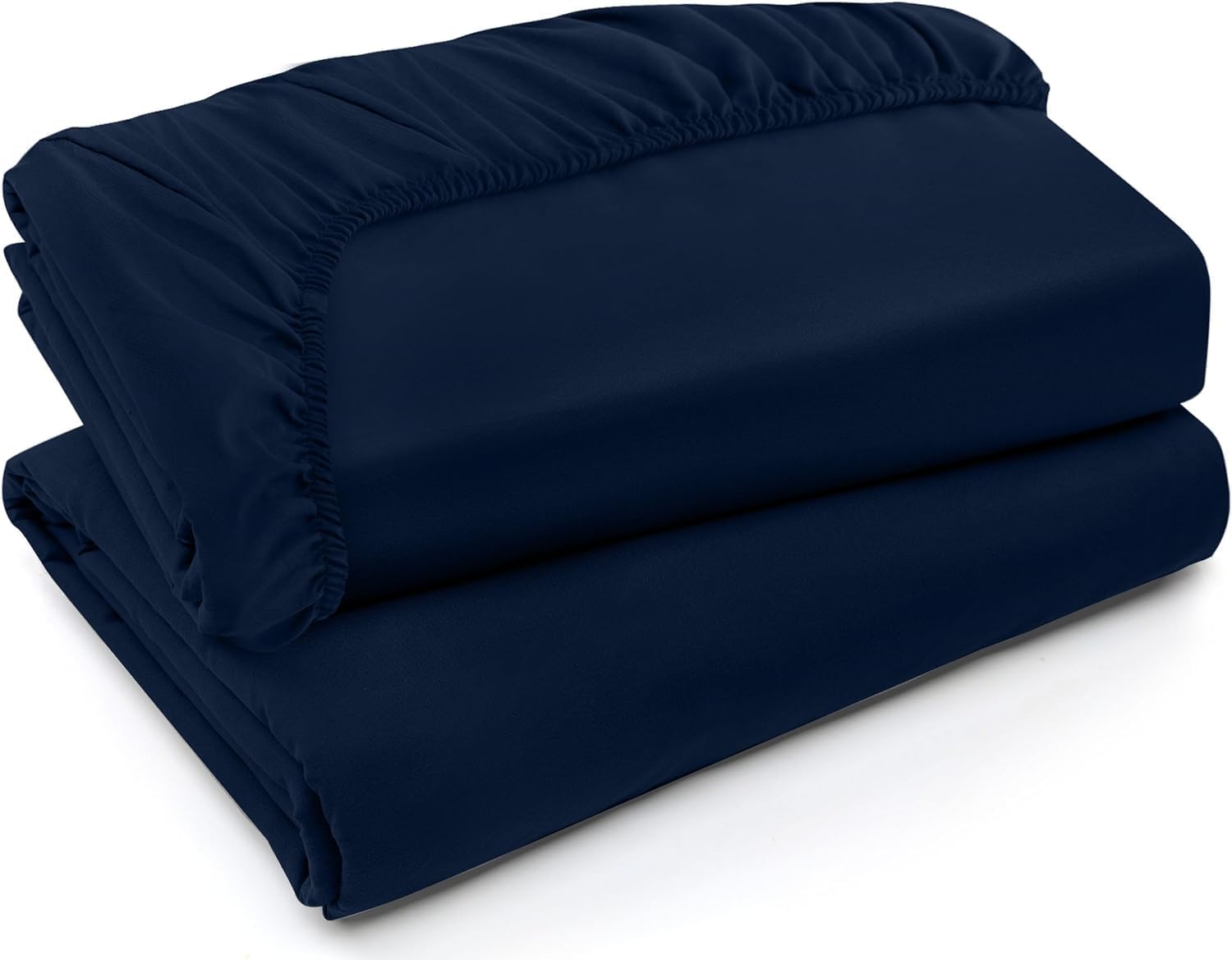 Utopia Bedding Twin Fitted Sheets - Soft Brushed Microfiber - Deep Pocket Design - Navy, Pack of 2