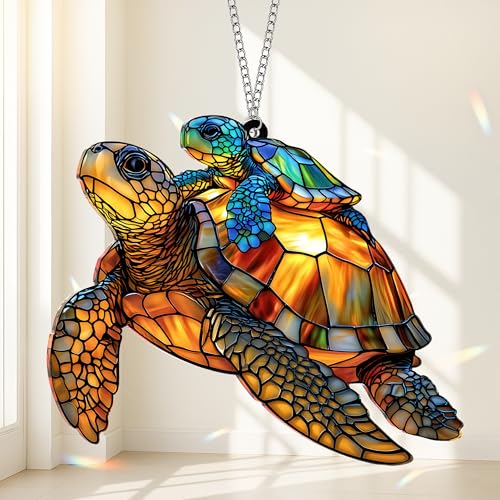 Sea Turtle Gift for Women, Mom & Daughter Christmas Ornament with Card