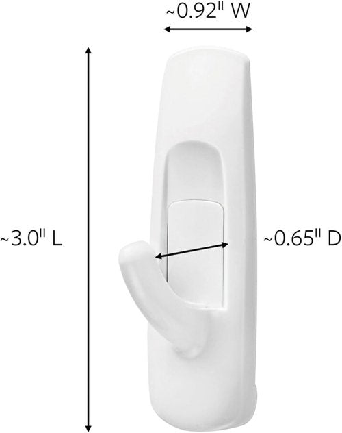 Command Medium Utility Hooks - Damage-Free Adhesive Wall Hooks for Easy Organization | Holds Up to 3 lb